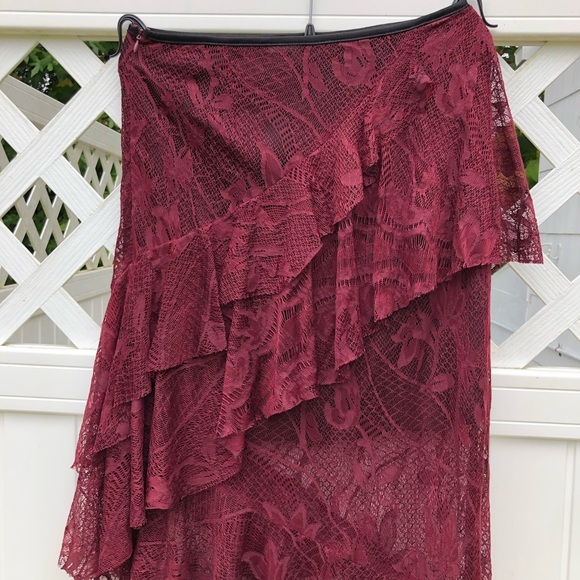 Ark & Co. sexy Burgundy Lace Skirt**Small - Picture 5 of 8